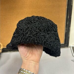 Vintage Russian Karakul Hat in Black